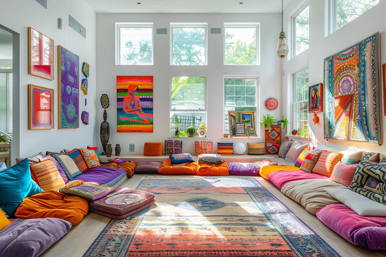Idées innovantes pour harmoniser les couleurs de peinture dans une maison ouverte, offrant une cohérence chromatique élégante et accueillante.