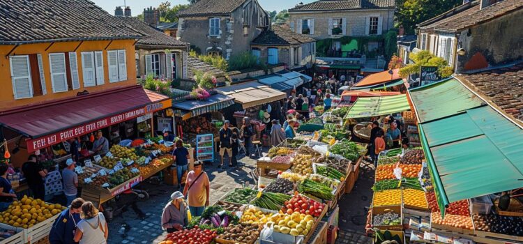 Vue dynamique de la rue principale d’Argenteuil bondée de boutiques locales, idéale pour une aventure de shopping unique.